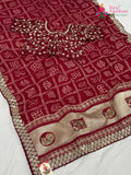 Rani Art Silk Zari Embroidery Gharchola Saree for Mayra Ceremony | Luxe Drape