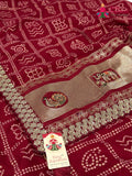 Rani Synthetic Zari Embroidery Gharchola Saree for Mayra Ceremony | Heritage Edit