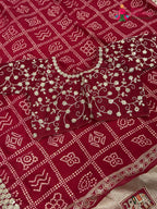 Rani Synthetic Zari Embroidery Gharchola Saree for Mayra Ceremony | Heritage Edit