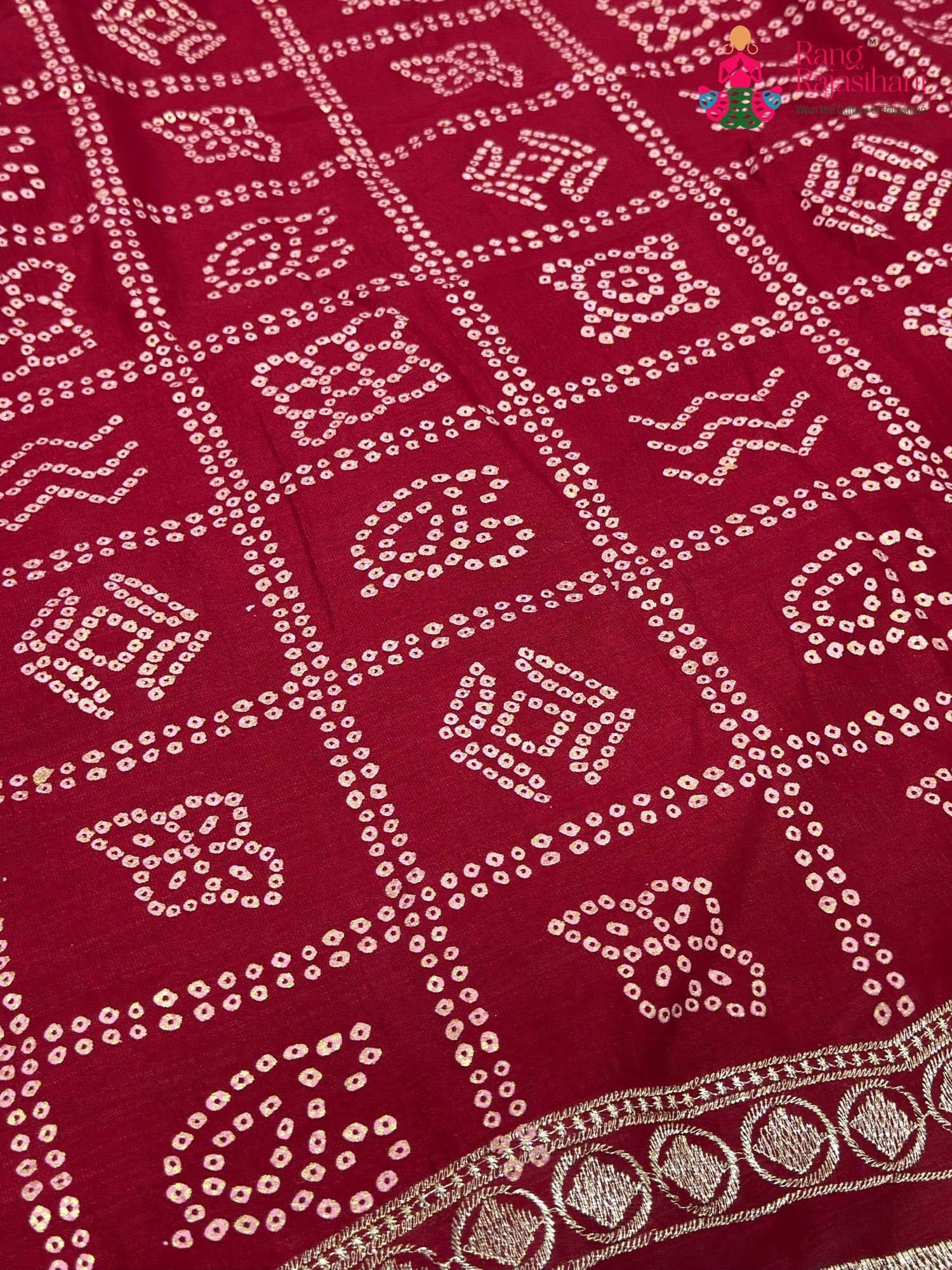 Rani Synthetic Zari Embroidery Gharchola Saree for Mayra Ceremony | Heritage Edit