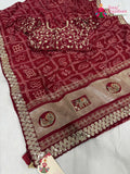 Rani Synthetic Zari Embroidery Saree for Mayra Ceremony | Buy Now