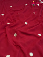 Rani Synthetic Zari Embroidery Saree for Sangeet Night | Reception Pick