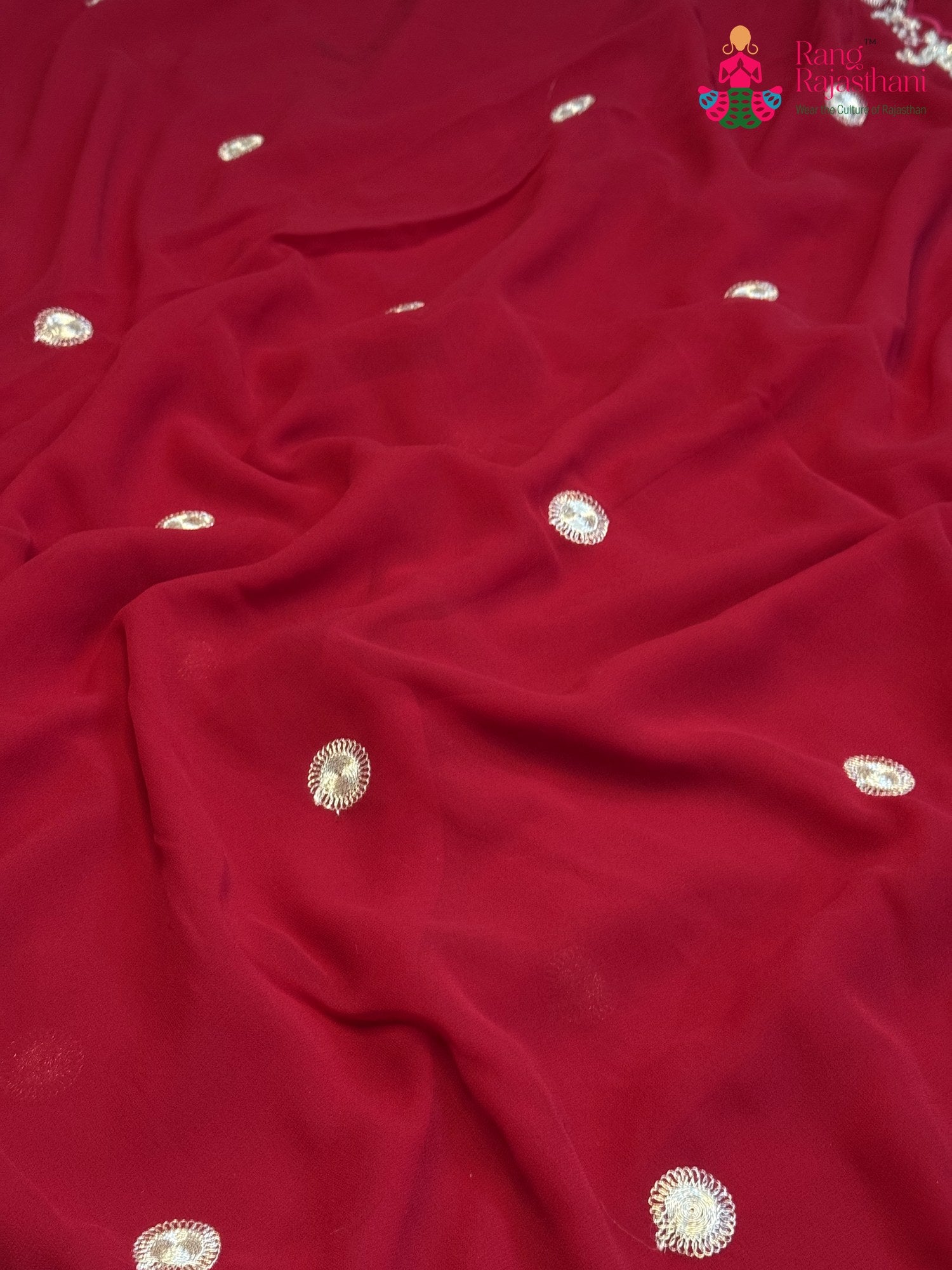 Rani Synthetic Zari Embroidery Saree for Sangeet Night | Reception Pick