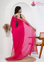 Rani Pure silk saree with Jacquard Texture close up detailing