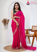Rani Chinon Allure Saree : Geometric Spark Charm