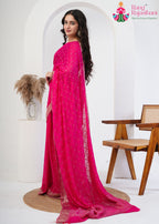Rani Pure Chinon saree with Sequence side drape view