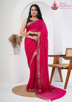 Rani Pure Chinon Wedding saree with Resham and Micro Sequence from Rang Rajasthani