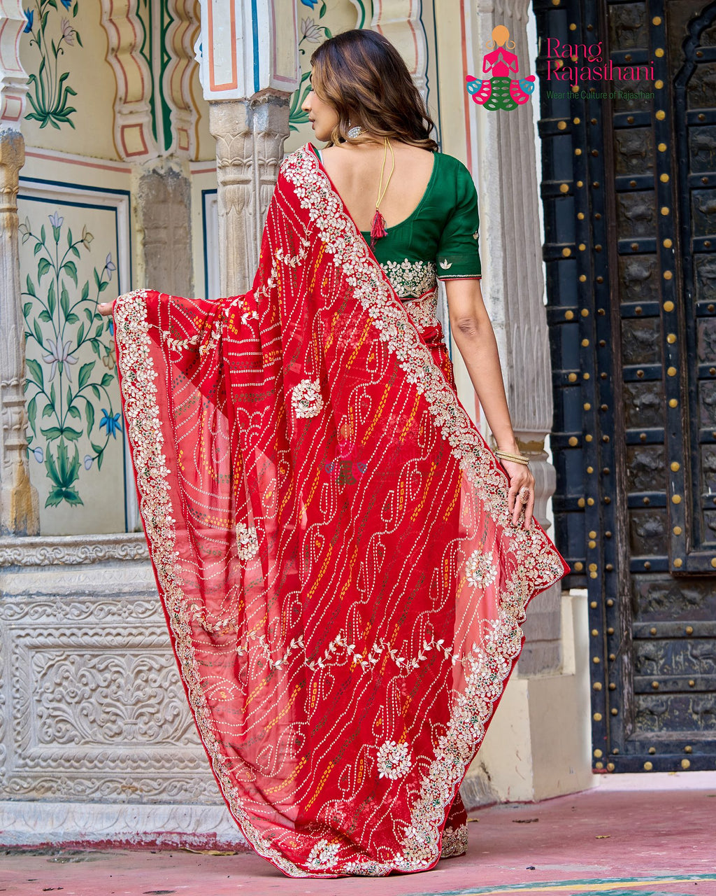 Traditional Red Georgette Saree - Timeless Choice