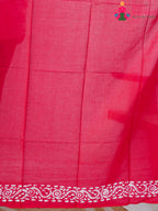 Blue Cotton saree with Printed pleats view