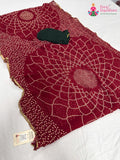 Red Chiffon Bandhani Saree for Mayra Ceremony | Luxury Edit