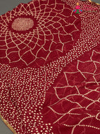 Red Chiffon Bandhani Chunri Saree for Mayra Ceremony | Curated Look