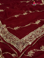 Red Chiffon Gota Patti Saree for Karwa Chauth | Curated Edit