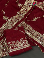 Red Chiffon Gota Patti Saree for Karwa Chauth | Curated Edit