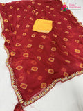 Red Chiffon Hand Embellishment Saree for Bridal | Most Loved