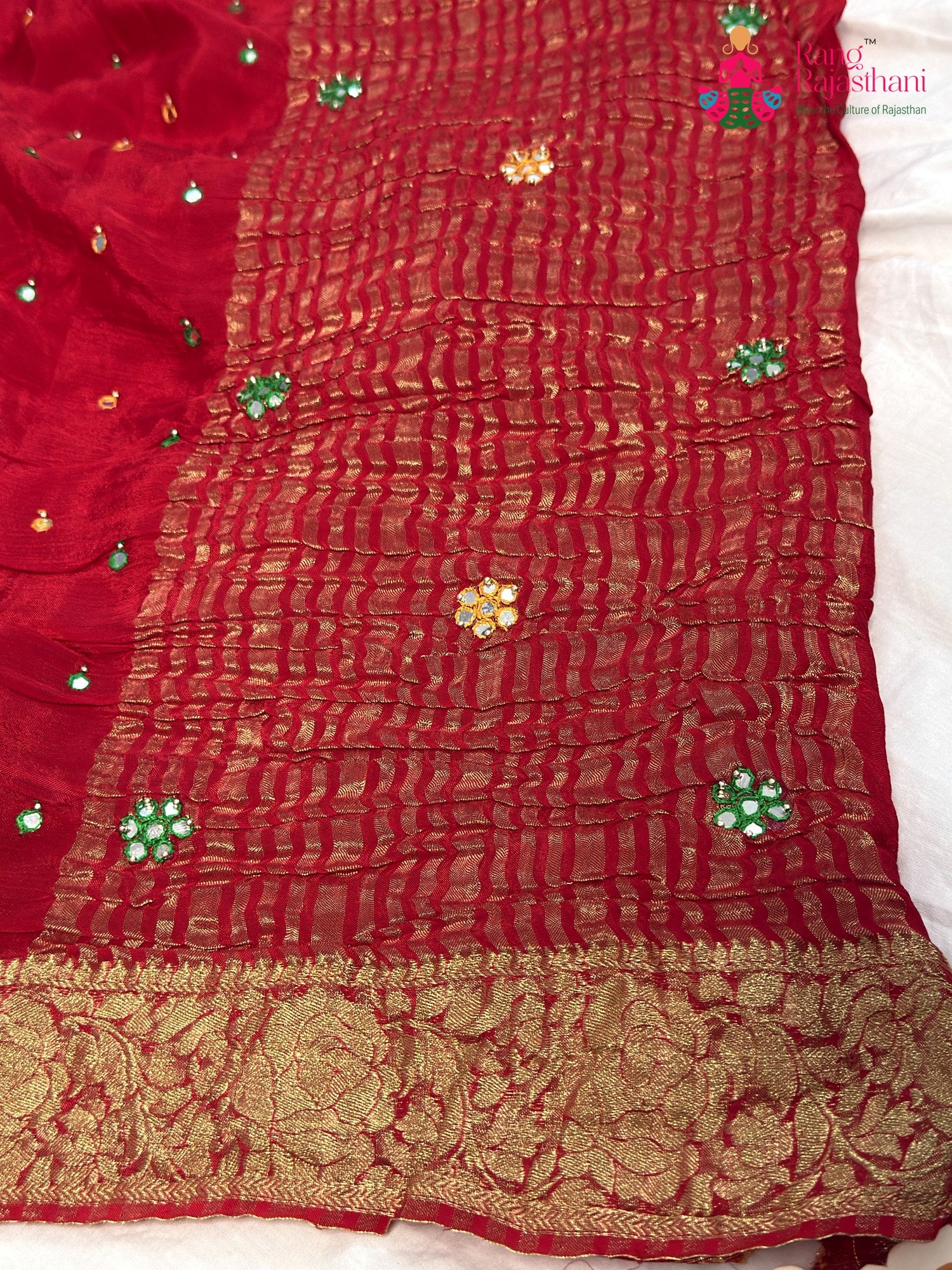 Red Chinnon Banarasi Zari Weave Saree for Bridal | Buy Now