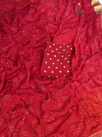 Red Chinnon Resham Embroidery Saree for Bridal | Shop Latest