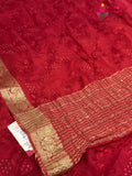 Red Chinnon Resham Embroidery Saree for Bridal | Shop Latest