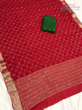 Red Chinnon Sequin Saree for Sangeet Night | Premium Drape