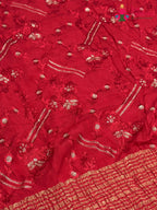 Red Chinnon Sequin Saree for Bridal | Buy Online