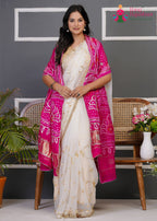 Red Gajji Silk Bandhani Chunri Dupatta for Festive Wear | Luxe Collection