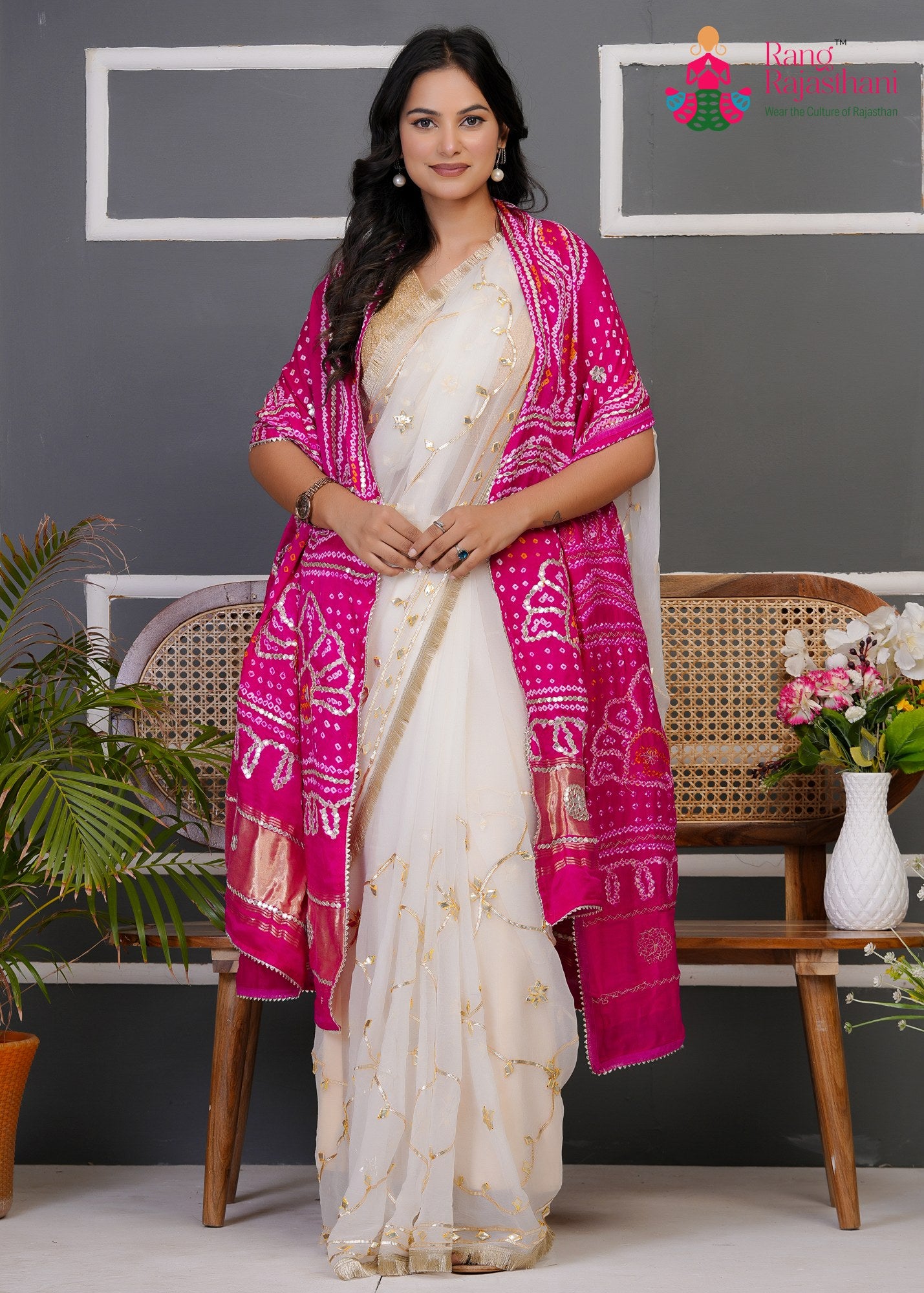 Red Gajji Silk Bandhani Chunri Dupatta for Festive Wear | Luxe Collection