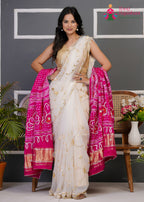 Red Gajji Silk Bandhani Chunri Dupatta for Festive Wear | Luxe Collection