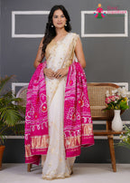 Red Gajji Silk Bandhani Chunri Dupatta for Festive Wear | Luxe Collection