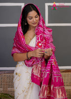Red Gajji Silk Bandhani Chunri Dupatta for Festive Wear | Luxe Collection