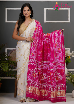 Rani Gajji Silk Bandhani Chunri Dupatta for Festive Wear | Luxe Collection