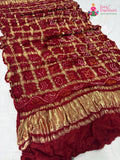 Red Gajji Silk Bandhani Dupatta for Festive Wear | Bridal Collection