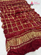 red gajji silk bandhani dupatta 2562 by Rang Rajasthani