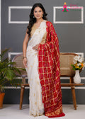 Red Gajji Silk Bandhani Chunri Dupatta for Festive Wear | Refined Edit