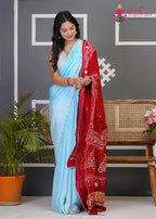 Red Gajji Silk Bandhani Chunri Dupatta for Festive Wear | Graceful Pick