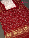 Red Gajji Silk Bandhani Faag Saree for Bridal | Designer Collection