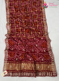 Red Gajji Silk Bandhani Saree for Bridal | Festive Pick