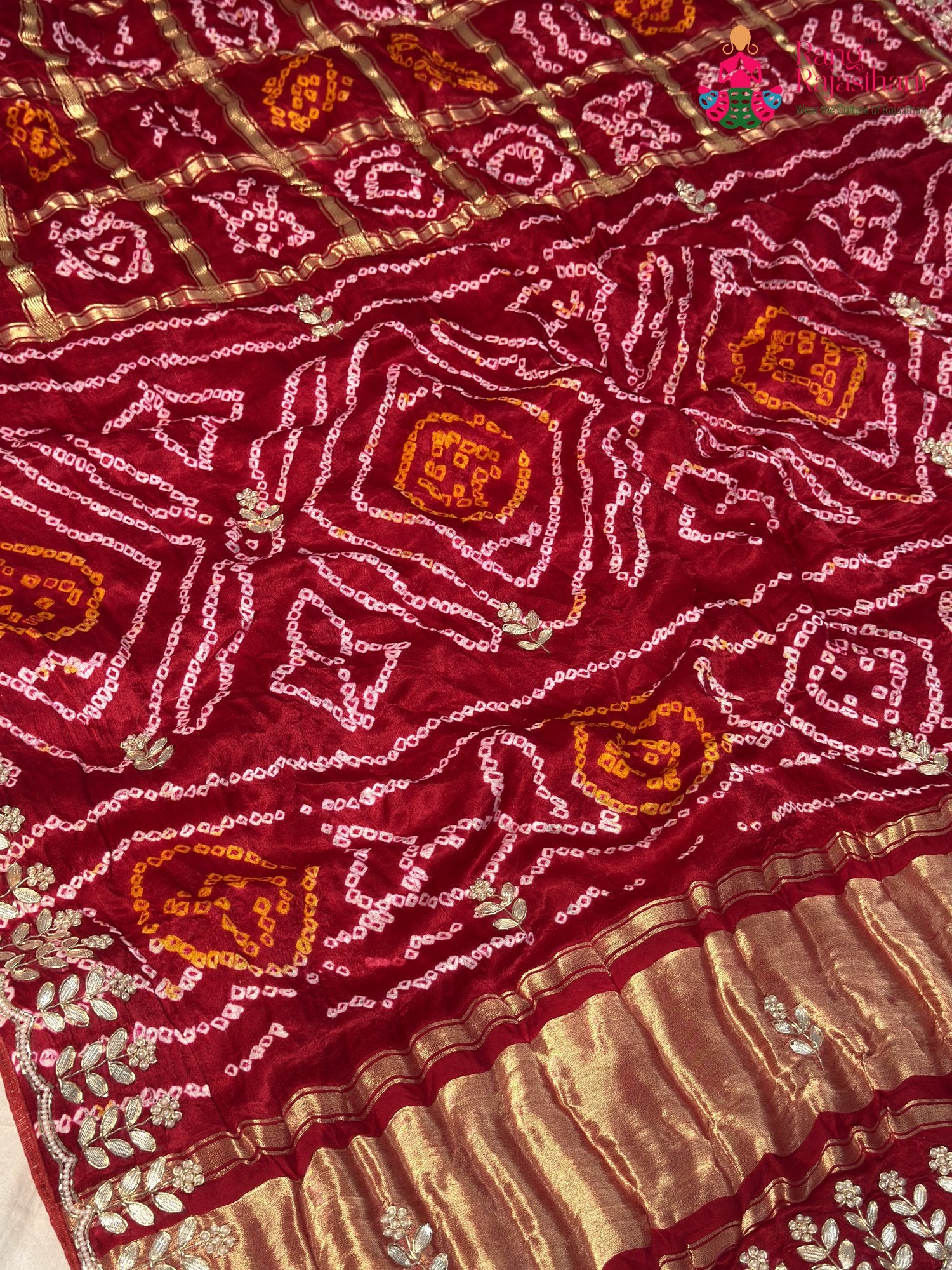 Red Gajji Silk Bandhani Gharchola Saree for Bridal | Latest Edit