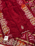 Red Gajji Silk Bandhani Gharchola Saree for Bridal | Latest Edit