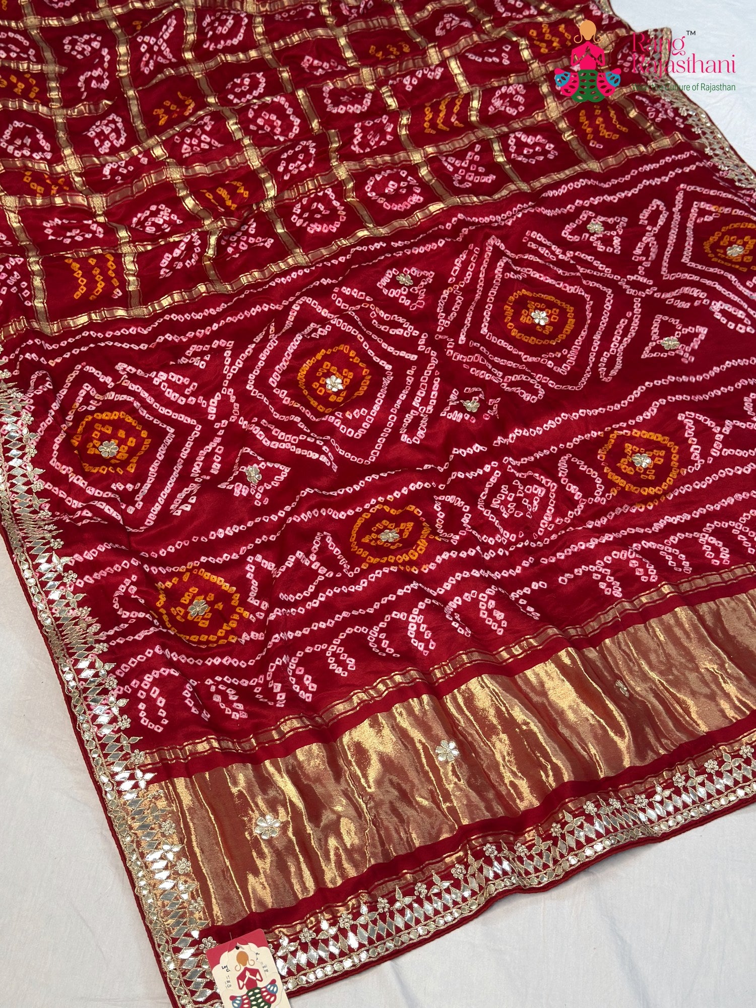 Red Gajji Silk Bandhani Gharchola Saree for Bridal | Traditional Edit