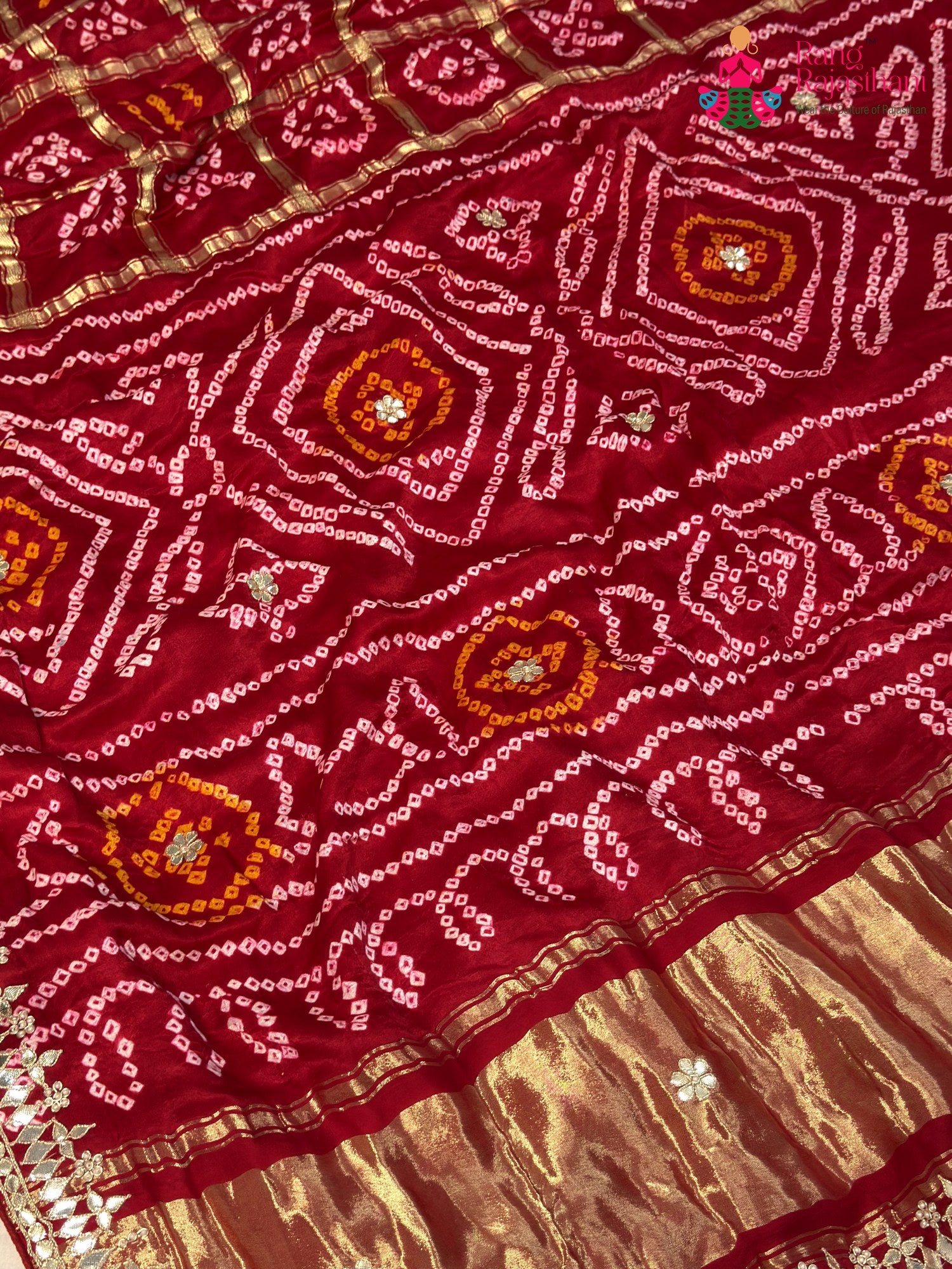 Red Gajji Silk Bandhani Gharchola Saree for Bridal | Traditional Edit