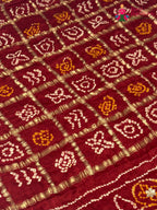 Red Gajji Silk Gota Patti Gharchola Saree for Mayra Ceremony | Festive Collection