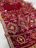 Red Gajji Silk Gota Patti Saree for Bridal | Designer Pick