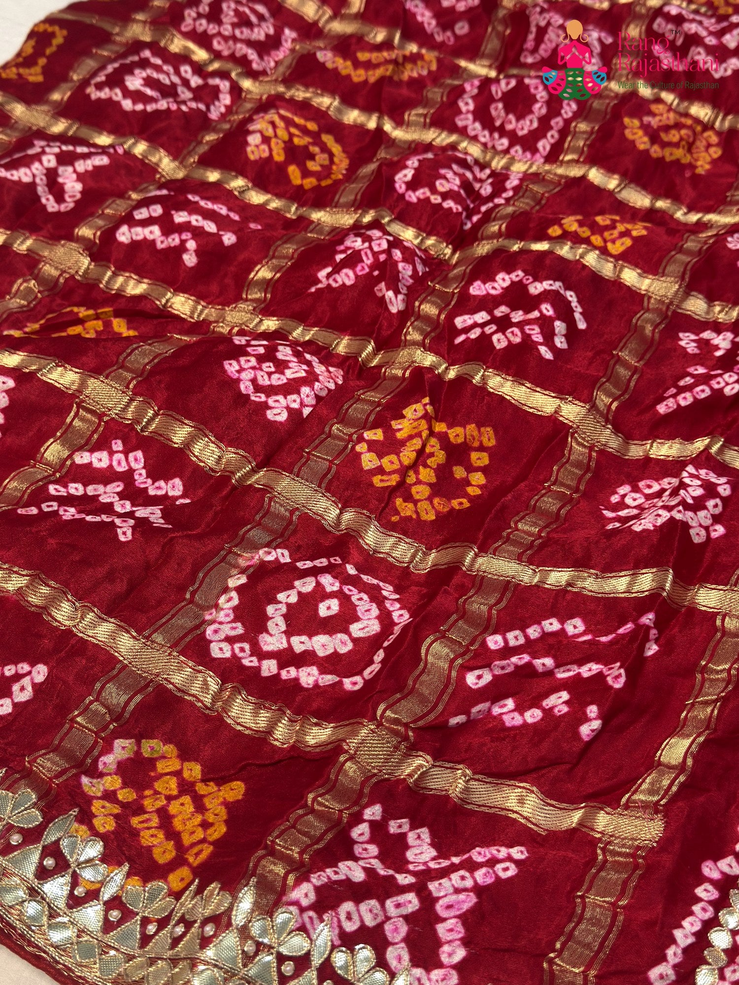 Red Gajji Silk Gota Patti Gharchola Saree for Bridal | Classic Pick