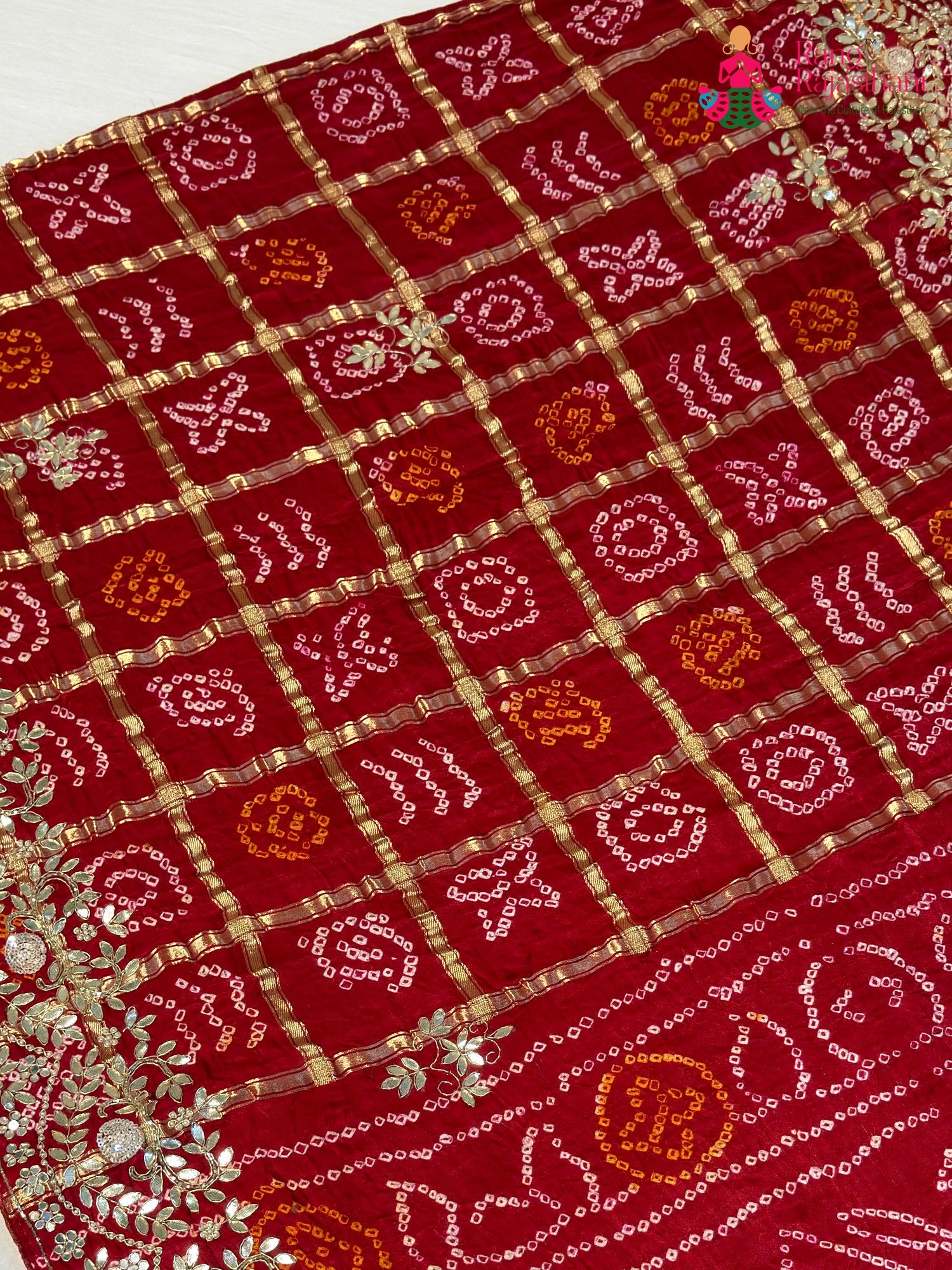 Red Gajji Silk Hand Embellishment Gharchola Saree for Mayra Ceremony | Ethnic Wear