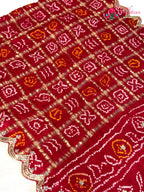 Red Gajji Silk Hand Embellishment Gharchola Saree for Mayra Ceremony | Season Edit