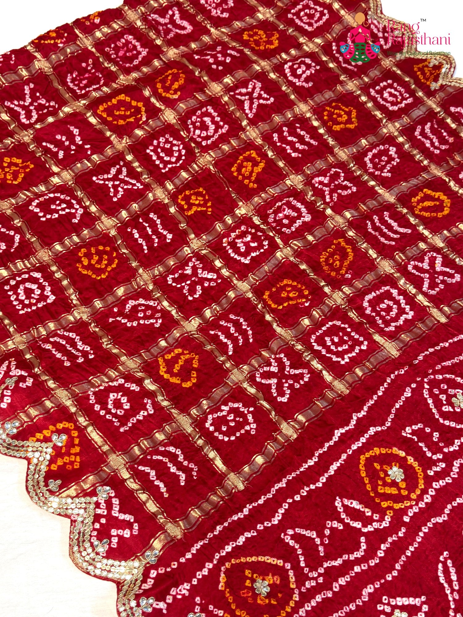 Red Gajji Silk Hand Embellishment Gharchola Saree for Mayra Ceremony | Season Edit