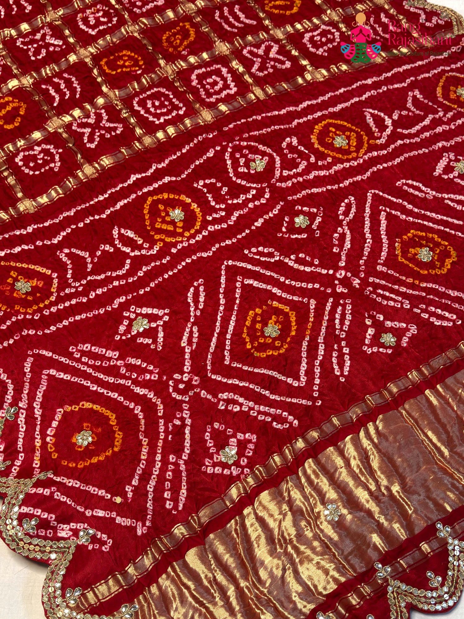 Red Gajji Silk Hand Embellishment Gharchola Saree for Mayra Ceremony | Season Edit