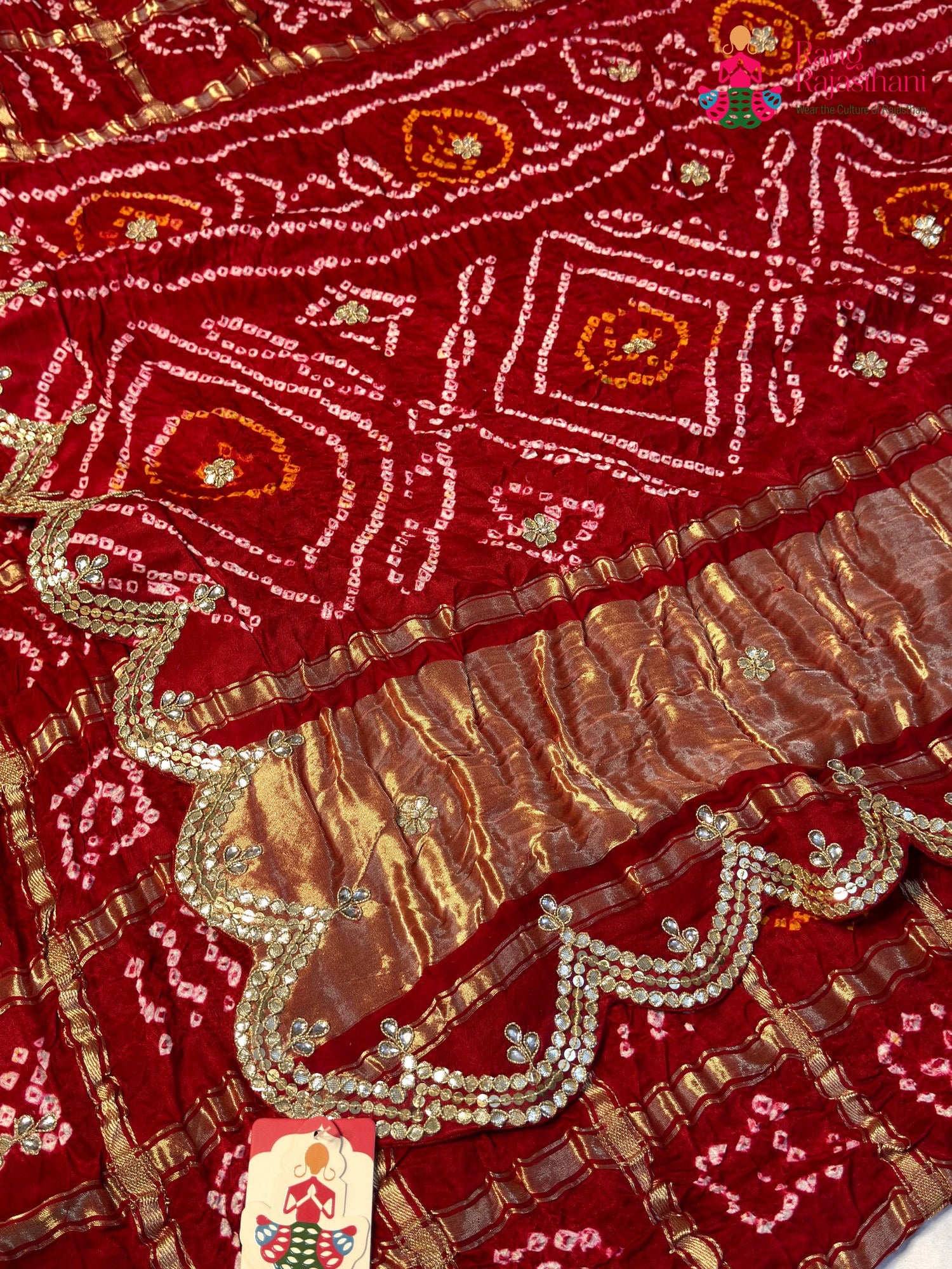 Red Gajji Silk Hand Embellishment Gharchola Saree for Mayra Ceremony | Season Edit