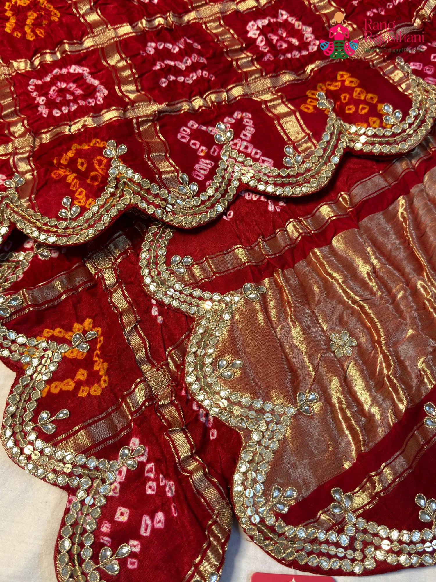 Red Gajji Silk Hand Embellishment Gharchola Saree for Mayra Ceremony | Season Edit