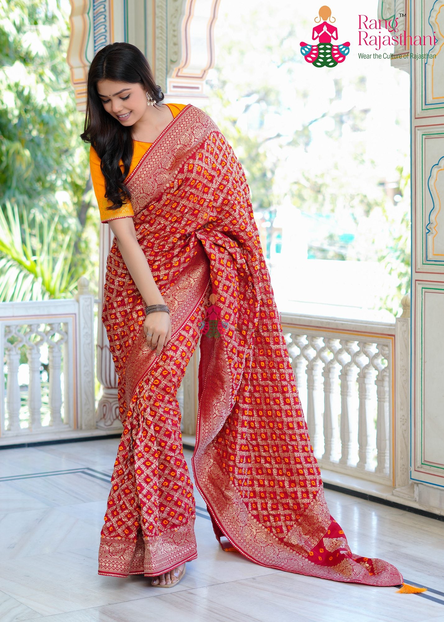 Red Ghatchola saree— Wedding saree | Rang Rajasthani