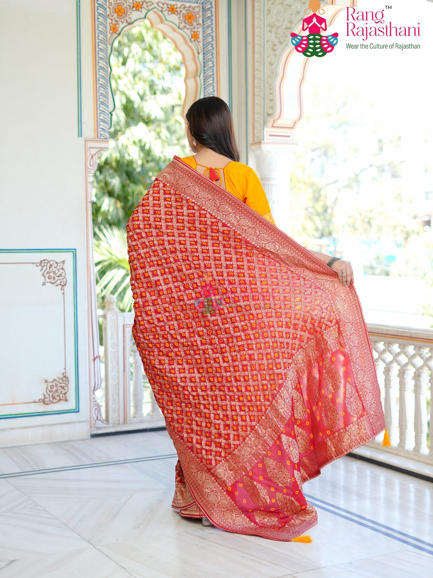 Red Ghatchola saree— Wedding saree | Rang Rajasthani